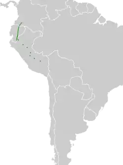 Distribución geográfica del guardabosques coligrís.