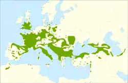 Distribución de Sorbus torminalis.