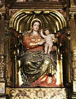 Virgen con Niño del retablo de Santa María la Mayor (Soria), atribuido a Gaspar Becerra.