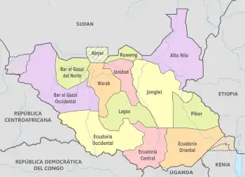 Organización territorial de Sudán del Sur