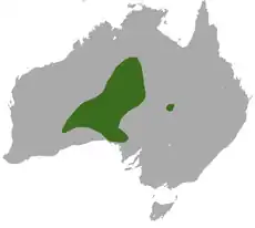 Mapa de distribución de Notoryctes typhlops