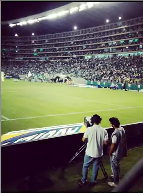 Foto de la tribuna occidental durante un partido de Liga.