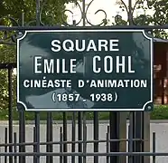 Placa del parque Émile Cohl