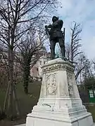 Estatua de János Hunyadi en los pasos de Frigyes Schulek (1407-1456) terrateniente húngaro medieval, regente, uno de los señores de la guerra más destacados del reino húngaro medieval; padre de Mátyás Hunyadi- Budapest, distrito I, distrito de Víziváros..