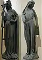 Ecclesia y Synagoga, alegorías teológicas, c. 1225-30, estatuas originales góticas provenientes de la Catedral de Estrasburgo. Preservadas en el Musée de l'Oeuvre Notre-Dame, Estrasburgo.