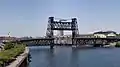 Steel Bridge en Portland, Oregón, Estados Unidos.