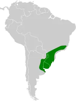 Distribución geográfica de la tangara diademada.