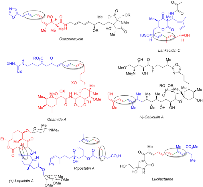 Una variedad de síntesis totales qué uso de marca del Stille reacción