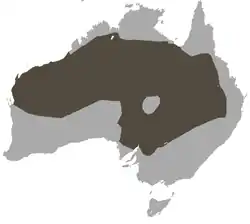 Mapa de distribución de Sminthopsis macroura