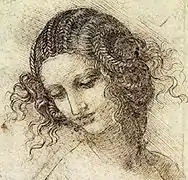 Boceto previo a la Testa di Leda ("cabeza de Leda").