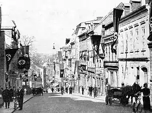 Calle principal de Aš, donde se reunió la dirección del SdP el 13 de septiembre de 1938 antes de huir a Alemania.