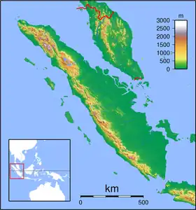 Cordillera de Barisan ubicada en Sumatra