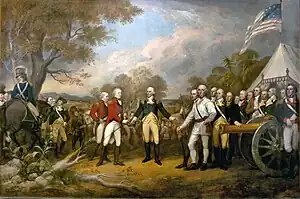La rendición del general Burgoyne (evento 1777, pintado 1821)