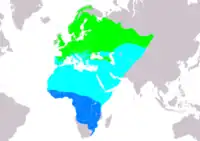 Distribución de Sylvia borin