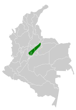 Distribución geográfica del pijuí de Cundinamarca.