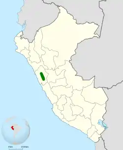 Distribución geográfica del pijuí de Ancash.