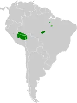 Distribución geográfica del ticotico picolezna peruano.