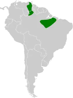 Distribución geográfica del mosquero pechinegro.