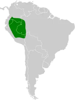 Distribución geográfica de la tangara opalina.