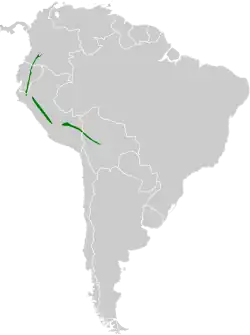 Distribución geográfica de la tangara orejidorada.