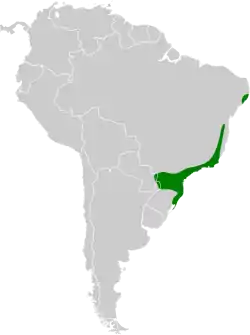 Distribución geográfica de la tangara militar.