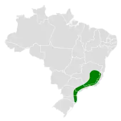 Distribución geográfica de la tangara de Desmarest.