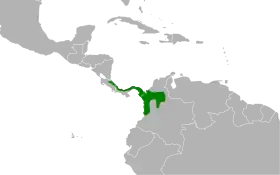 Distribución geográfica de la tangara cenicienta.