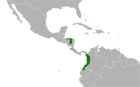 Distribución geográfica de la tangara alirrufa.