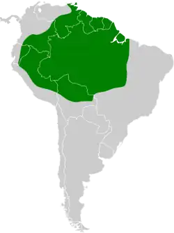 Distribución geográfica de la tangara turquesa.
