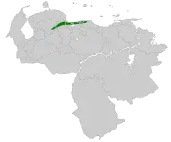 Distribución geográfica de la tangara carirrufa.