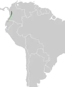 Distribución geográfica de la tangara golirrufa.