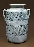 Tarro de cerámica verde manganeso, en el Museo de Medina Azahara
