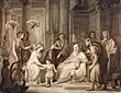 Moisés pisa la corona del faraón. Enrico Tempestini, 1846