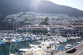 Vista de la localidad desde su puerto deportivo.