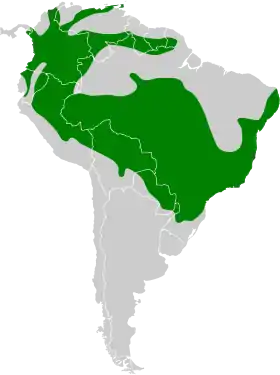 Distribución geográfica de la tangara golondrina.