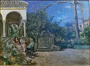 Tertulia en los Jardines del Alcázar, 1905