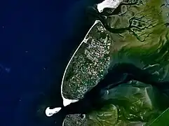 Vista satelital de la isla Texel