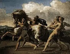 Théodore Géricault - Caballo detenido por los esclavos o  Carrera de caballos libres 1817