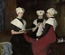 Thérèse Schwartze (1885): Drie meisjes uit het Amsterdamse Burgerweeshuis .