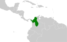 Distribución geográfica del batará negro.