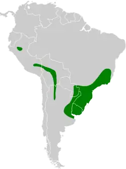 Distribución geográfica del batará pardo (incluyendo el (batará pardo norteño).