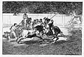 Grabado:«El esforzado Rendon picando un toro, de cuya suerte murió en la plaza de Madrid» 1814-1816