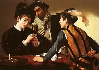 Jugadores de cartas, de Caravaggio, 1595.