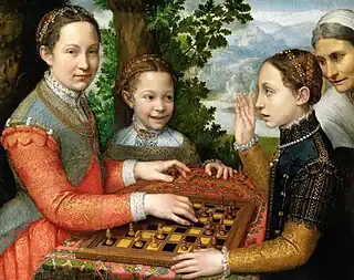 El juego de ajedrez, de Sofonisba Anguissola, 1555.