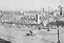 Castillo Real de Varsovia reducido a escombros.