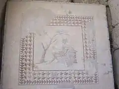 Mosaico que representa al dios Baco, hallado en el templo de Baco en Baalbek.