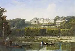 El castillo de Saint-Cloud visto desde el Sena.
