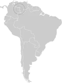Distribución geográfica del colasuave del Orinoco.