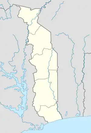 Kandé ubicada en Togo