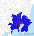 Kantō Área Metropolitana Mayor, según la Oficina de Estadística de Japón. Población 34.6 millones (2000). La estimada en 2008 es de cerca de 39 millones, pero hay cambios para las ciudades.